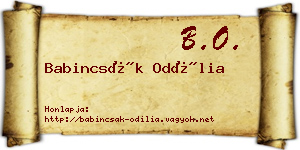 Babincsák Odília névjegykártya